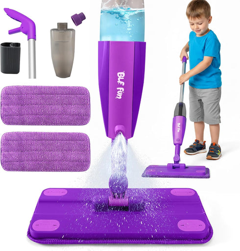 Kids Spray Mop, Toddlers Cleaning Playsets with Real Water Sprayer, Kids Mop
