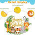 Clabby 2 Pieces Happy Birthday Banner Cupcake Topper Safari Animals Jungle Theme Party Supplies Baby Shower Decorations