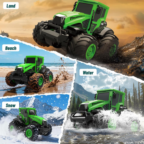 great dachong 1:14 2.4 4WD 6+ Remote Control Monster Truck Toys: Amphibious RC Tractor Toy, GHz RC Cars, All Terrain
