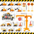 21PCS Set Construction Cake Toppers Truck Cake Decoration Excavator Tractor Tower Crane Cupcake Topper Traffic and Road