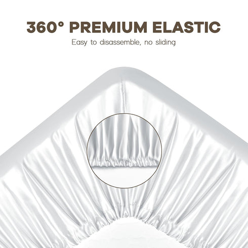 Pro Goleem Fitted Pack n Play Playard Sheet 2 Pack, 27x39 Inch, Unisex White and Gray, Great for Baby Hair Silk Feeling