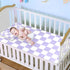 SyXIOP 28" 52" Purple and White American Plaid Cooling Baby Waterproof Crib Mattress Cover x Ultra Soft Training Pads