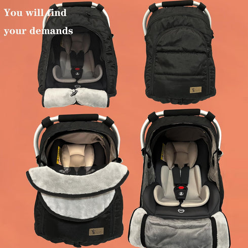 Yazely Cozy Car Seat-Covers for Babies Winter - Heavy-Warm Baby Car Seat Cover for Boy Girl Cold Weather Shield
