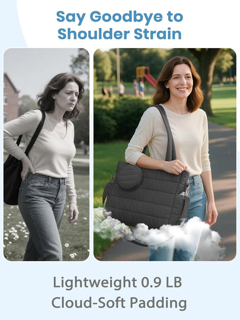 CarryWise Mommy Large Diaper Bag Tote for Women, Crossbody Bag with Waterproof Bult-in Removable Diaper Bag