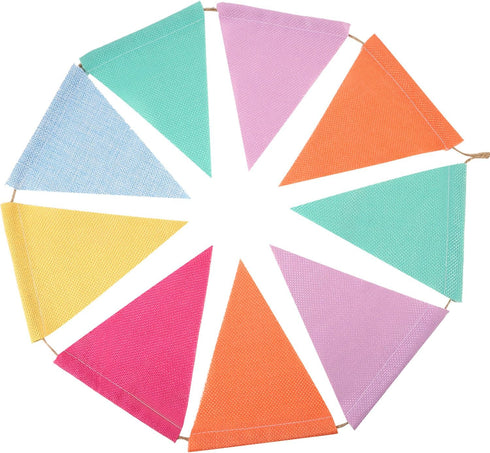 HESTYA 42 Pieces Multicolor Pennant Banner Flag - Triangle Bunting String for Birthdays, School, Carnival, Outdoor