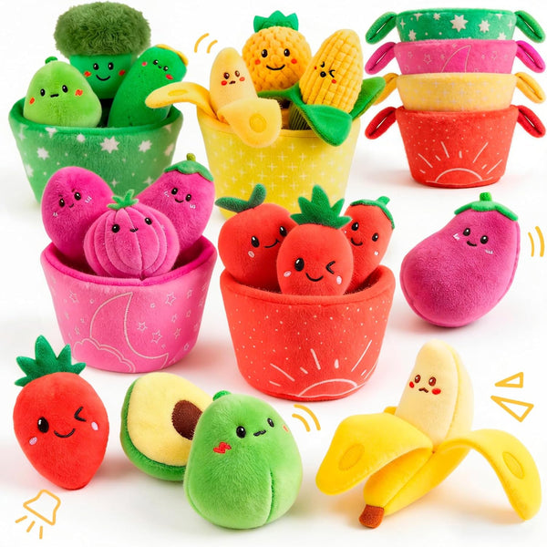 SAIMAND Baby Toys 612 Months, 16PCS My First Fruit Vegetable Sensory Toys