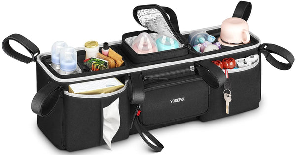 YOREPEK Heavy Duty Double Stroller Organizer for Bob Duallie, Baby Jogger City