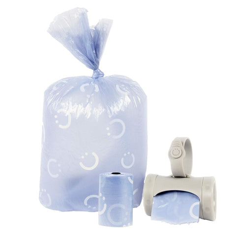 60 Ubbi On-the-Go Gray Bag Dispenser and Waste Disposal Bags Refill, Lavender Scented Diaper Bags, Baby Savings Bundle