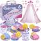 Tea Party Set for Little Girls,PRE-WORLD Princess Tea Time Toy with Food