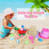 Meaicezli Summer 3-5 Beach Toys, Ice Cream Sand Toys with Collapsible Beach Bucket, Ice Cream Scoop and Cart, Sand