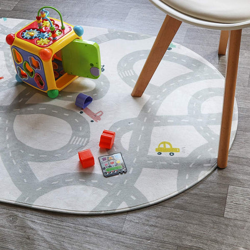 3'x5' LIVEBOX Road Traffic Kids Play Area Rug Washable Playroom Educational & Fun with Cars and Toys Non-Slip Children
