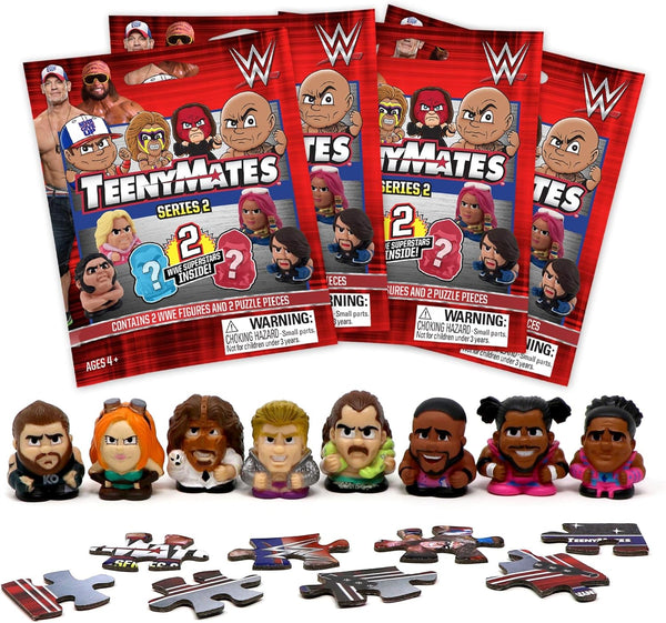 Teenymates WWE Series 2 Mini Figures Party Animal Gift Set, 4 Pack, Multicolored, Small