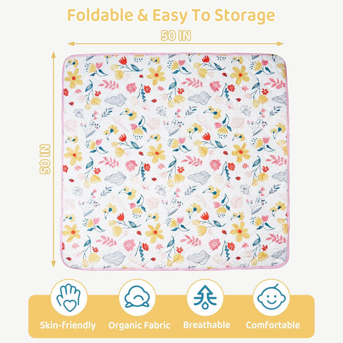 lasoftan 50 50 Baby Play Mat, Extra Large&Thick Baby Mat for Floor, x Play Mat for Baby Foldable Padded Baby Floor Mat