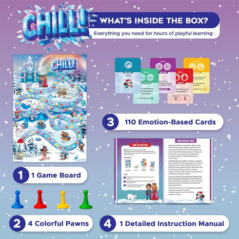 5-9, SkillEase CHILL Anger Management for Kids, Ages Therapy Games, Social Emotional Learning, Fun Social Skills Board