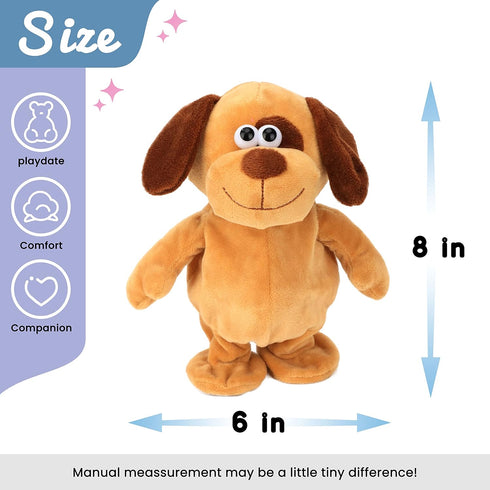 Hopearl Talking Dog Toy, Interactive Animated Plush Buddy, Repeats What You Say, 8'' for Toddlers