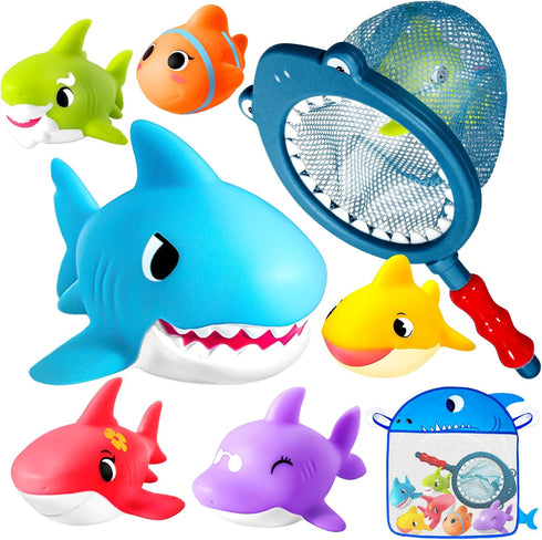 No Hole Bath Toys for Kids - Shark Bath Toys Set with