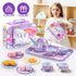 JOYIN Unicorn Tea Party Set, Pretend Purple Tin Teapot Set for Little Girls, Birthday Gift for Ages 3-6