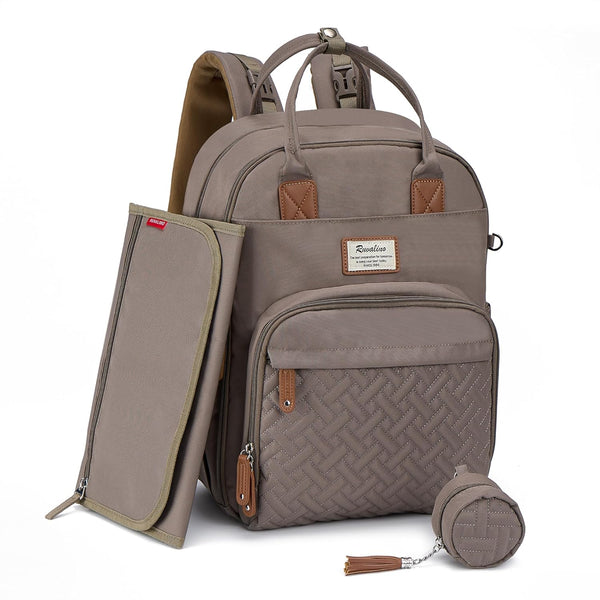 RUVALINO Diaper Bag Backpack, Multifunction Travel Pack Maternity Baby Changing Bags, Large