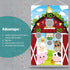 Farm Animals Toss Game with 3 Nylon Bean Bags, Indoor and Outdoor Party Game for Kids, Farmer Theme Decorations