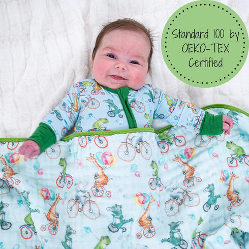 100% 6-Layer 47x47 LollyBanks Muslin Quilt, Cotton Lightweight Baby Blanket for Boys and Girls, Soft and Breathable