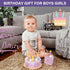 Wooden Birthday Fake Cake with Candles and Numbers - Pretend Play Food for Toddlers 1-3, Tea Party Learning Kitchen
