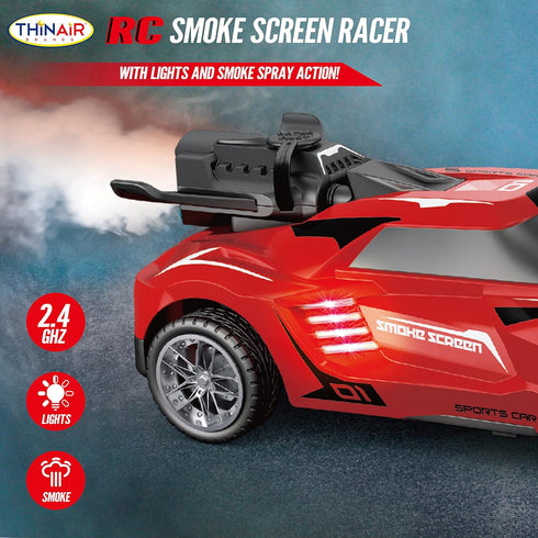 2.4 Nature Bound Remote Control Car, Smoke Screen Racer, GHz RC Vehicle with Spraying Mist & Light for Kids, Sport