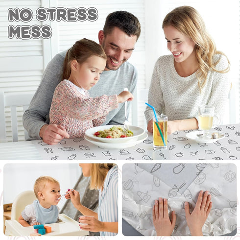 Resholder 40 28" 47" Pcs x Disposable Splat Mat for Under High Chair Baby Floor Mats Waterproof Splash Biodegradable