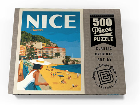 MyPuzzle France Vintage Poster, Nice, Premium 500 Piece Jigsaw Puzzle for Adults