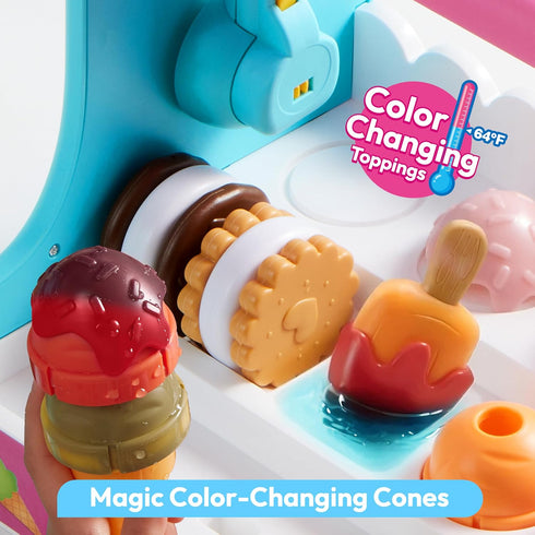lalalark Set 3 4 5+ Ice Cream Maker Toy for Kids, Play Ice Cream and Ice Cream Scoop Toy, Pretend Ice Cream Shop, Color