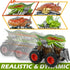 3-5 5-7, 4-7 Oriate Friction Powered ATV Dinosaur Monster Truck Toys, Push and Go Toy Cars Velociraptor Dinosaurs Stunt