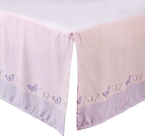 Set 3 Set La Premura Baby Mini Crib Bedding for Girls, Pastel Purple Butterfly, Piece Crib for Nursery Portable Crib