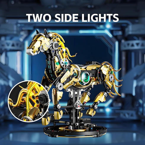 CSNRHG Set Mechanical Horse Building Block Build & Pose with Movable Legs Engaging DIY Model Kit for Kids and Teens