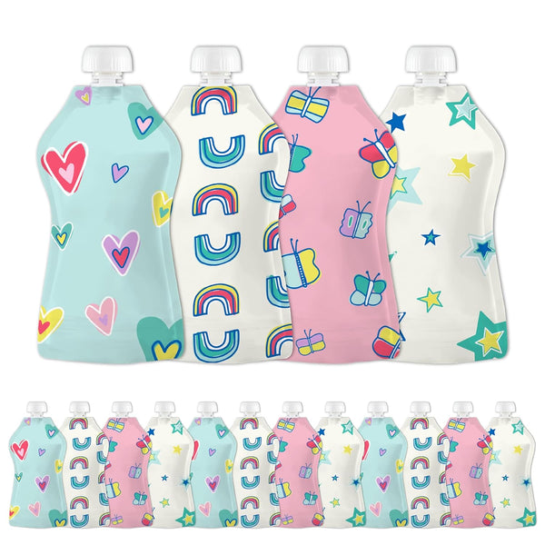 Squooshi Reusable Baby Food Pouches for Toddlers | BPA Free Plastic, Food
