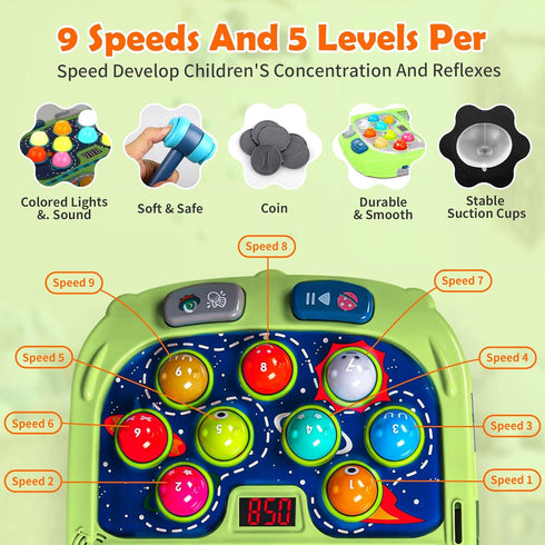 3-4 5-7 8-12 3 4 5 6+ 2 Hammers WAYKEE Whack a Game Mole, Toys for Ages Boys Girls, Whack Game for Toddlers, Gifts