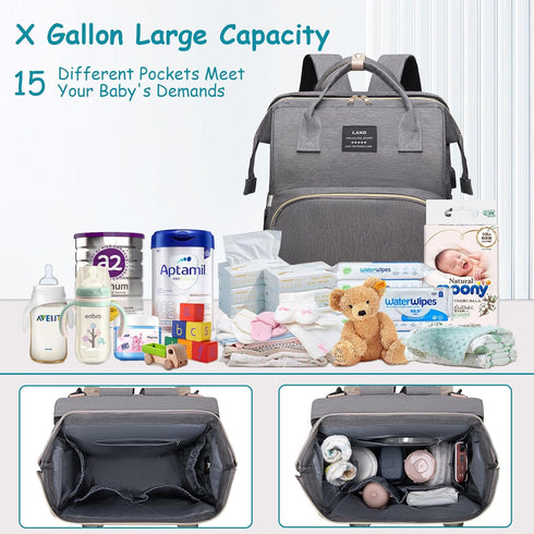 Backpack, Diaper Bag Multifunctional Baby Diaper Bag, Diaper Changing Station for Boys Girls, Large Capacity Travel