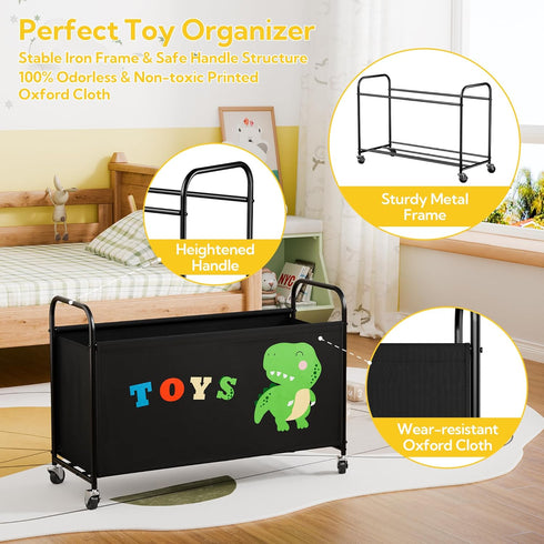 135L GRANNY SAYS Toy Box for Boys Girls, Large Toy Chest Storage with Wheels, Metal Kids Toy Storage Organizer