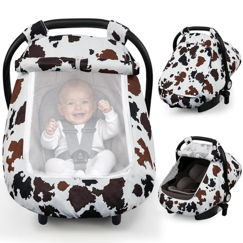 Elstey Car Seat Cover Baby, Minky Dot Carseat Covers Baby Girls, Lightweight