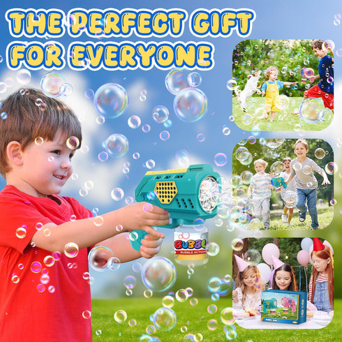 Eaglestone Bubble Guns for Toddlers, 2 Packs LED Light Automatic Bubble Machine Gun, Summer Outdoor Birthday Gift