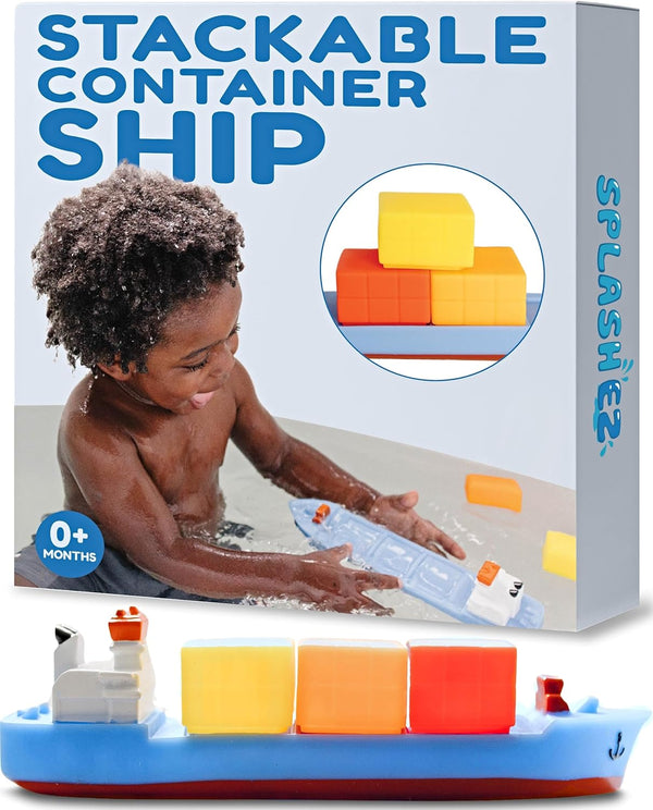 SplashEZ Bath Toy Boat for Kids & Toddlers | Mold Free Cargo