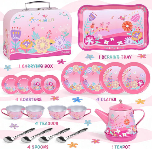 Set 3-5,PRE-WORLD Set 3-6 Tea Party for Toddles Musical Kids Tea for Little Girls