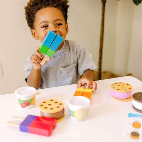 Frozen Set (24 3+ Melissa & Doug Wooden Treats Ice Cream Play pcs) - Play Food and Accessories Food Toys for Toddlers