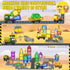 Aukney Set 2 3+ Magnetic Tiles Magnetic Construction with Dolls, Cars, Train, Train Tracks, Building Sensory Toys