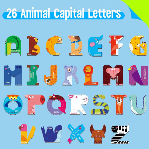 Magnetic Uppercase Letters, 26 Pieces Educational Letter Magnets for Kids Learning Tool