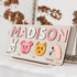 1-3 1st Zuzu Puzzle Personalized Name Puzzle for Toddlers with Animals, Handmade Learning Toy, CPC Certified, Keepsake