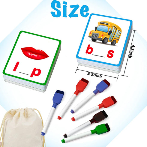 100 Short Vowel Spelling Flashcards, Handwriting Cards to Learn CVC Sight Words for Kindergarten Learning Activities,