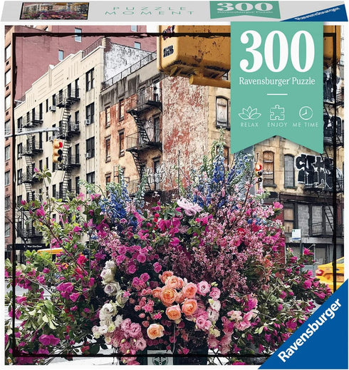 Ravensburger 300-Piece Puzzle Moment: Flowers in New York, Unique Softclick Technology, Vibrant Gift