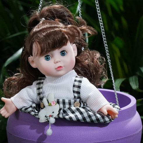 13”Interactive Baby Dolls, Sweet Smile Face Baby Doll with Soft Body and Open/Close Eyes,Realistic Baby Dolls with Hair for Kids Age 3+