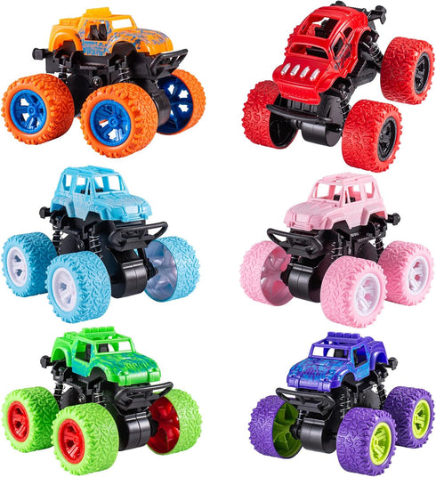 Monster Truck Toys for Kids 3-8 Years Old, Friction Powered Party Favor Toy Cars, 6 Pack Sand Beach Gifts