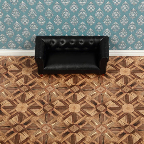 REDUCIO! 1:12 Dollhouse Flooring Tiles Miniature Parquet Pattern for Scale Decor Projects (Woven Diamond)