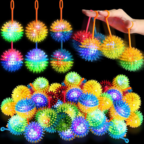 Sotiff 60 Pcs 18 Pcs Light up Ball 2.17'' Spiky LED Ball